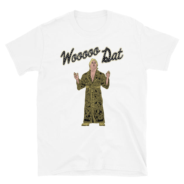 Wooooo Dat Unisex New Orleans Saints T-Shirt | Nola Republic T-Shirt Co. Dark Heather Wolf Grey / S