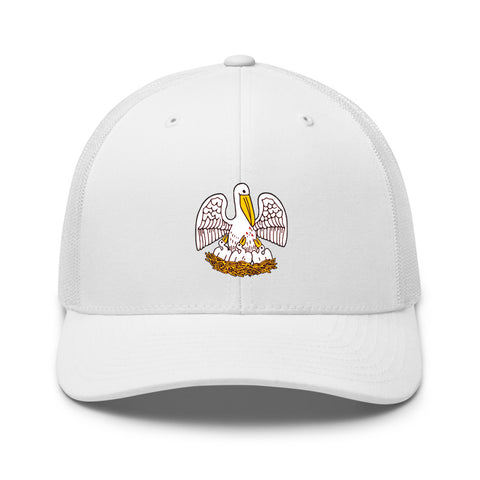 Louisiana State Pelican Trucker Hat - NOLA REPUBLIC T-SHIRT CO.