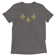 The Golden Three Fleurs Unisex Tri-blend T-Shirt - NOLA REPUBLIC T-SHIRT CO.