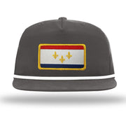 NOLA Flag Snapback Rope Hat, Nola Republic Hat, New Orleans Flag Snapback Rope Hat