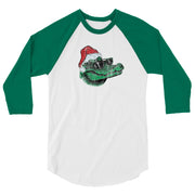 Santa Gator Claus 3/4 Sleeve Raglan T-Shirt