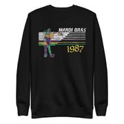 Retro Mardi Gras Jester 1987 Unisex Premium Cotton Sweatshirt