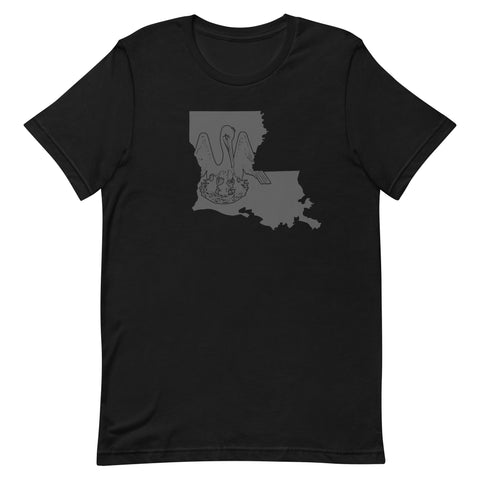 1812 Louisiana Pelican Matte Black Unisex T-Shirt