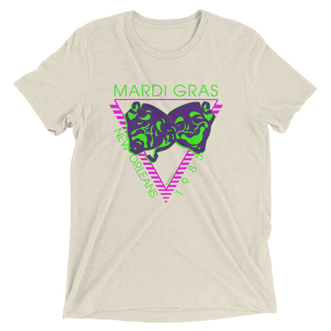 Retro Mardi Gras New Orleans 1985 Unisex Tri-blend T-Shirt