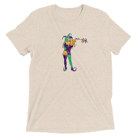 Retro Mardi Gras Jester Unisex Tri-blend T-Shirt