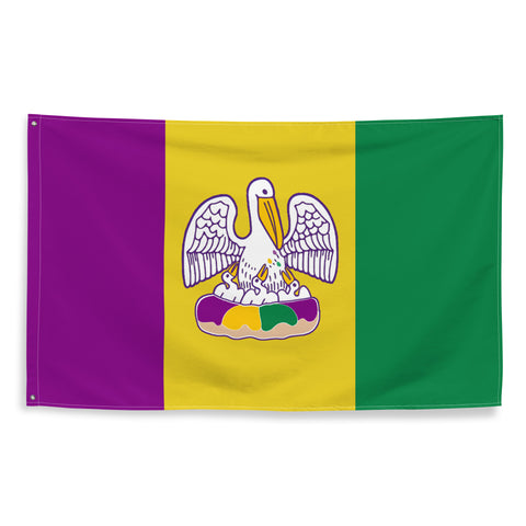 King Cake State of Mind Mardi Gras Flag (single sided)