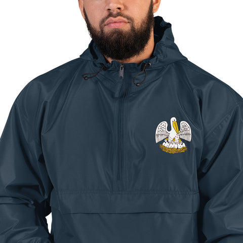Louisiana State Pelican Embroidered Champion Packable Jacket - NOLA REPUBLIC T-SHIRT CO.