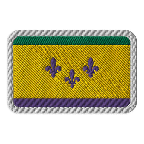 New Orleans Flag / Mardi Gras Embroidered Patch