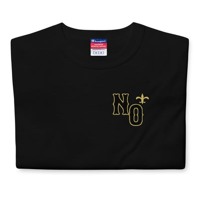 N.O. Black & Gold Men's Champion® T-Shirt - NOLA REPUBLIC T-SHIRT CO.