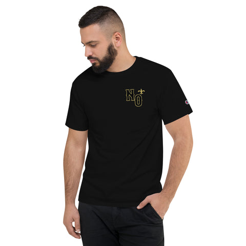 N.O. Black & Gold Men's Champion® T-Shirt - NOLA REPUBLIC T-SHIRT CO.