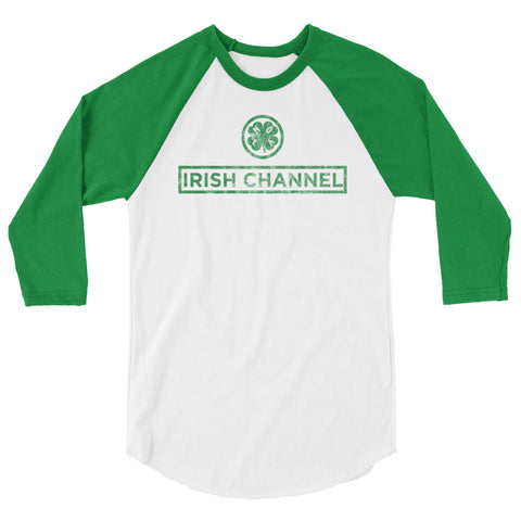 Irish Channel New Orleans 3/4 Sleeve Raglan Shirt - NOLA T-shirt, New Orleans T-shirt