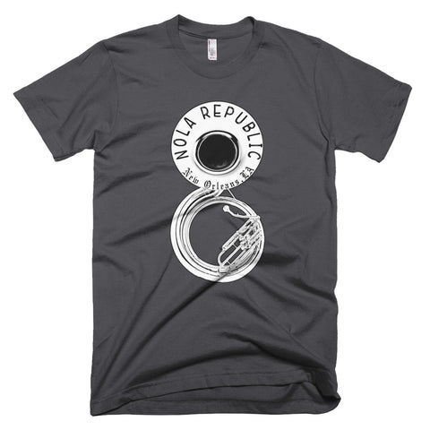 NOLA REPUBLIC Brass Band Tuba Unisex T-Shirt - NOLA T-shirt, New Orleans T-shirt