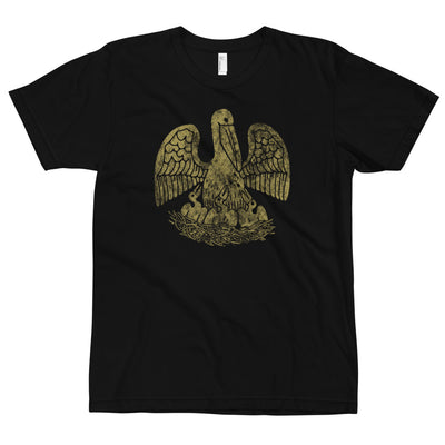 Louisiana State Black & Gold Pelican Unisex T-Shirt - NOLA T-shirt, New Orleans T-shirt
