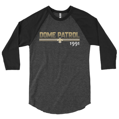 DOME PATROL 3/4 Sleeve Raglan Shirt - NOLA T-shirt, New Orleans T-shirt