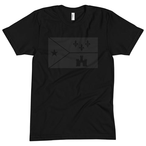 ACADIAN Flag Matte Black Unisex T-shirt - NOLA T-shirt, New Orleans T-shirt
