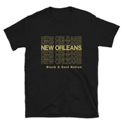 Black & Gold Nation Corner Store Bag Print Unisex T-Shirt - NOLA T-shirt, New Orleans T-shirt