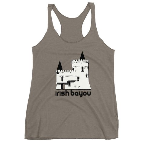 Irish Bayou Fisherman's Castle Women's Racerback Tank Top - NOLA T-shirt, New Orleans T-shirt