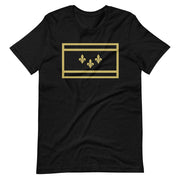 NOLA Flag Black & Gold Stencil Unisex T-Shirt - NOLA T-shirt, New Orleans T-shirt