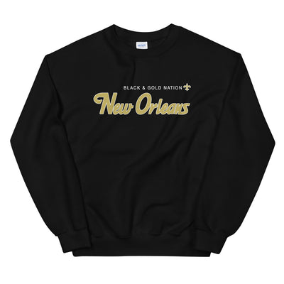 BLACK & GOLD NATION Unisex Sweatshirt - NOLA T-shirt, New Orleans T-shirt