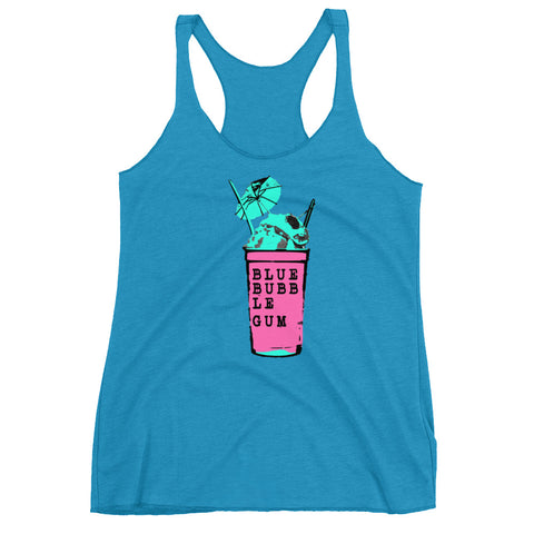 Blue Bubble Gum Sno-ball Flavorz Women's Racerback Tank - NOLA T-shirt, New Orleans T-shirt