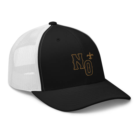 N.O. Black & Gold Trucker Hat - NOLA REPUBLIC T-SHIRT CO.