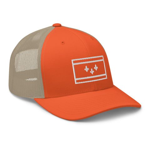 New Orleans Flag Stencil Trucker Hat - NOLA REPUBLIC T-SHIRT CO.