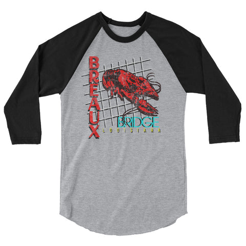 Breaux Bridge Crawfish Capital 3/4 Sleeve Raglan Shirt - NOLA REPUBLIC T-SHIRT CO.