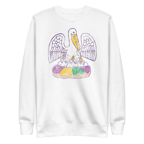 King Cake State of Mind Unisex Fleece Sweatshirt - NOLA T-shirt, New Orleans T-shirt