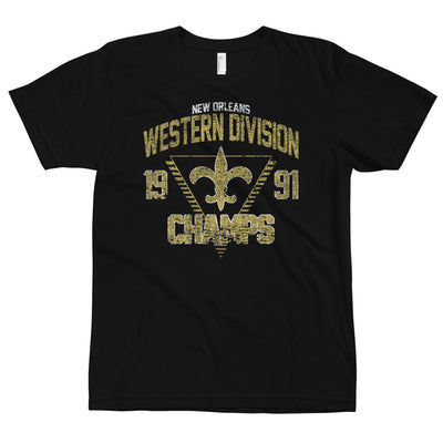 Vintage New Orleans Saints 1991 Western Division Champs Unisex T-Shirt - NOLA REPUBLIC T-SHIRT CO.