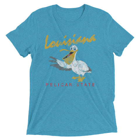 Vintage Louisiana Pelican State Tri-blend Unisex T-Shirt - NOLA REPUBLIC T-SHIRT CO.