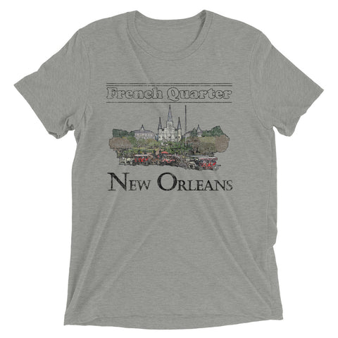 Retro French Quarter Unisex Tri-blend T-Shirt | Nola Republic T-Shirt Co.
