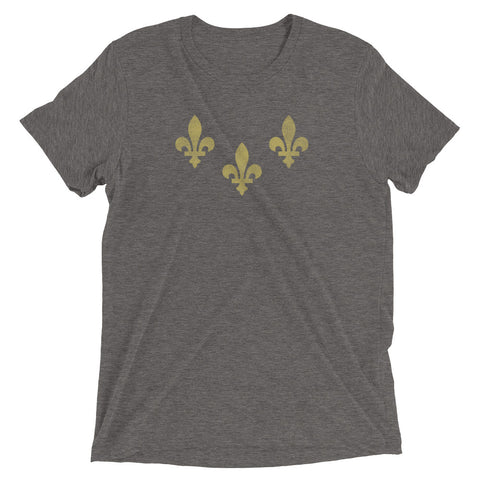 The Golden Three Fleurs Unisex Tri-blend T-Shirt - NOLA REPUBLIC T-SHIRT CO.