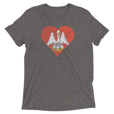 PELICAN STATE HEART Unisex Tri-blend T-Shirt - NOLA REPUBLIC T-SHIRT CO.