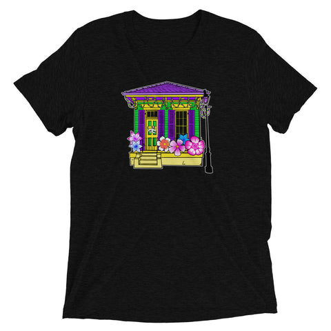 Porch Pardi Gras House Float #1 Unisex Tri-blend T-Shirt - NOLA T-shirt, New Orleans T-shirt