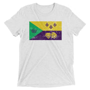 Mardi Gras Acadian Flag Tri-blend Unisex T-Shirt