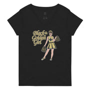Black & Golden Girl Women’s V-neck T-Shirt - NOLA REPUBLIC T-SHIRT CO.